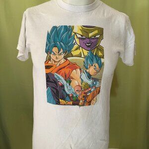 Dragon Ball Z Son Goku Vegeta Men's White T Shirt Size Small Toei Animation Funi